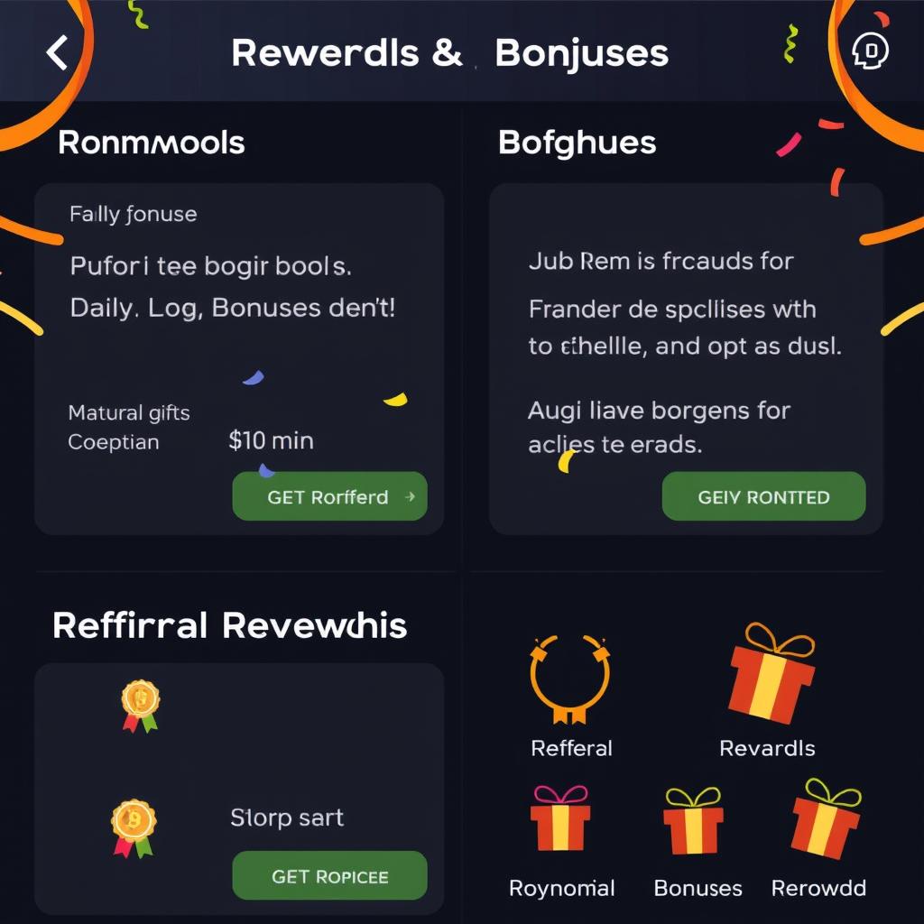 Rewards and bonuses screen in Tiranga colour trading app