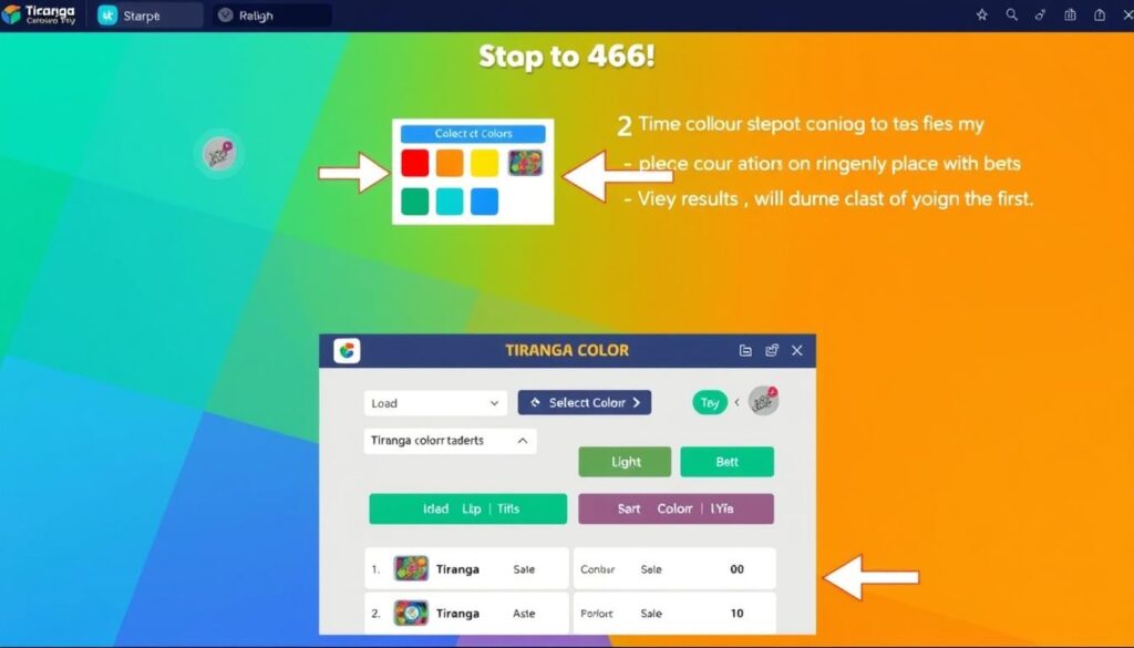 Step-by-step gameplay tutorial for Tiranga colour trading app