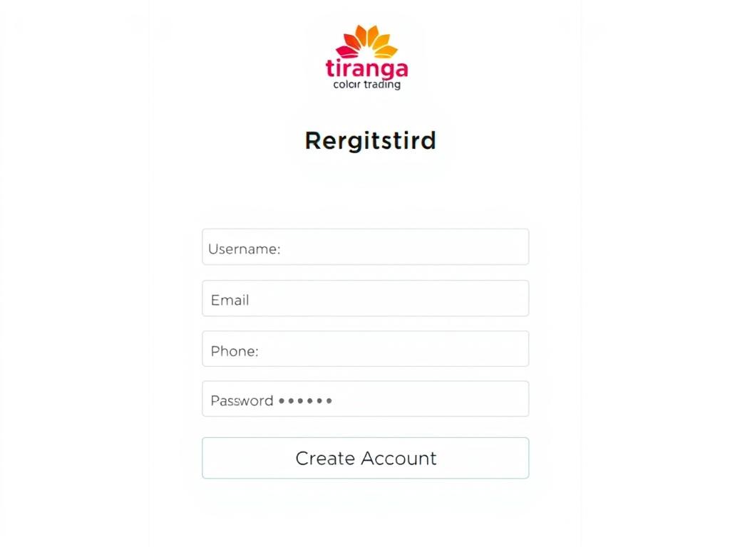 Tiranga app registration screen showing sign-up form